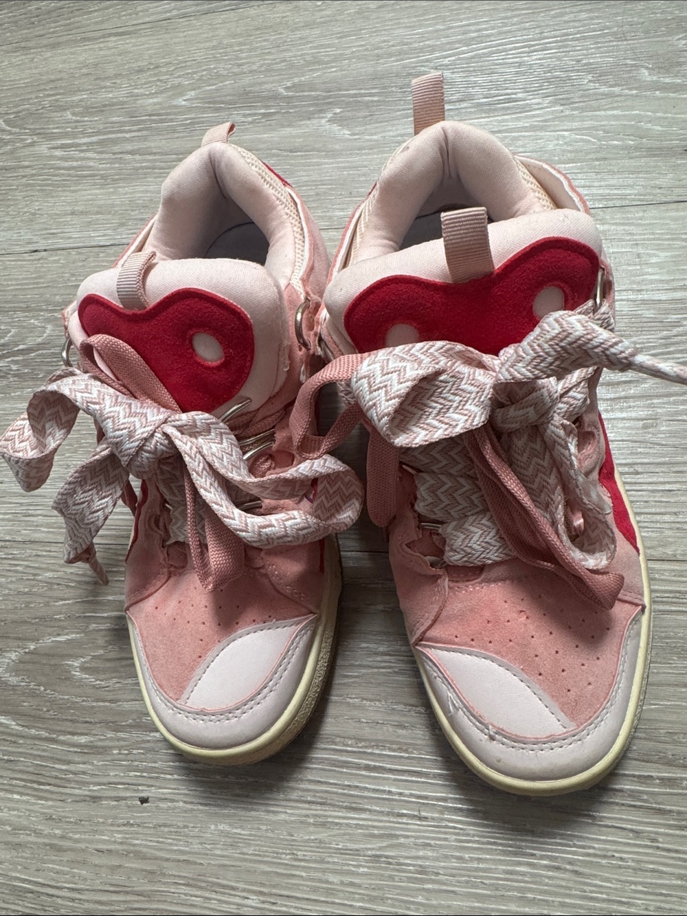 Liliana Pink and Red High-Top Sneakers